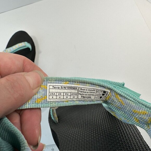 Teva Womens Sandals Size 8 Blue Yellow Strappy Sport Walking Shoe 1090969 - Picture 4 of 7